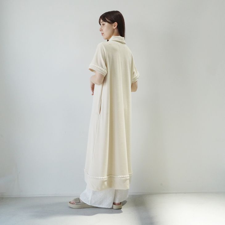 【新品】 ワンピース ASEEDONCLOUD | Grain suck Pile Dress (ivory) size O/S | ワンピース ドレス パイル素材 26ss 261802-iv