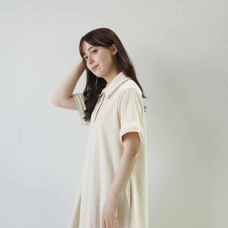 【新品】 ワンピース ASEEDONCLOUD | Grain suck Pile Dress (ivory) size O/S | ワンピース ドレス パイル素材 26ss 261802-iv