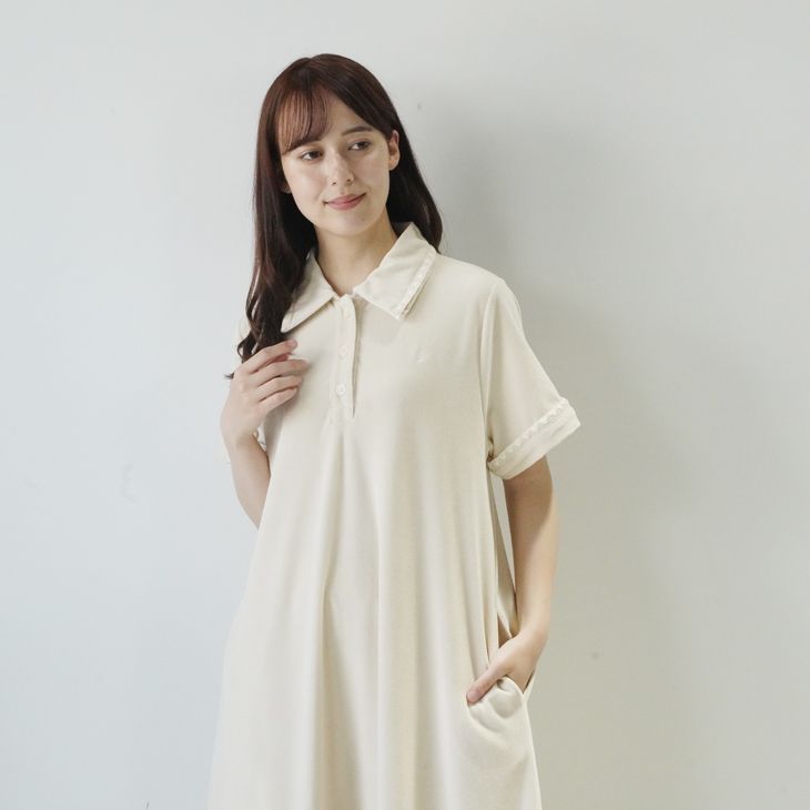 【新品】 ワンピース ASEEDONCLOUD | Grain suck Pile Dress (ivory) size O/S | ワンピース ドレス パイル素材 26ss 261802-iv