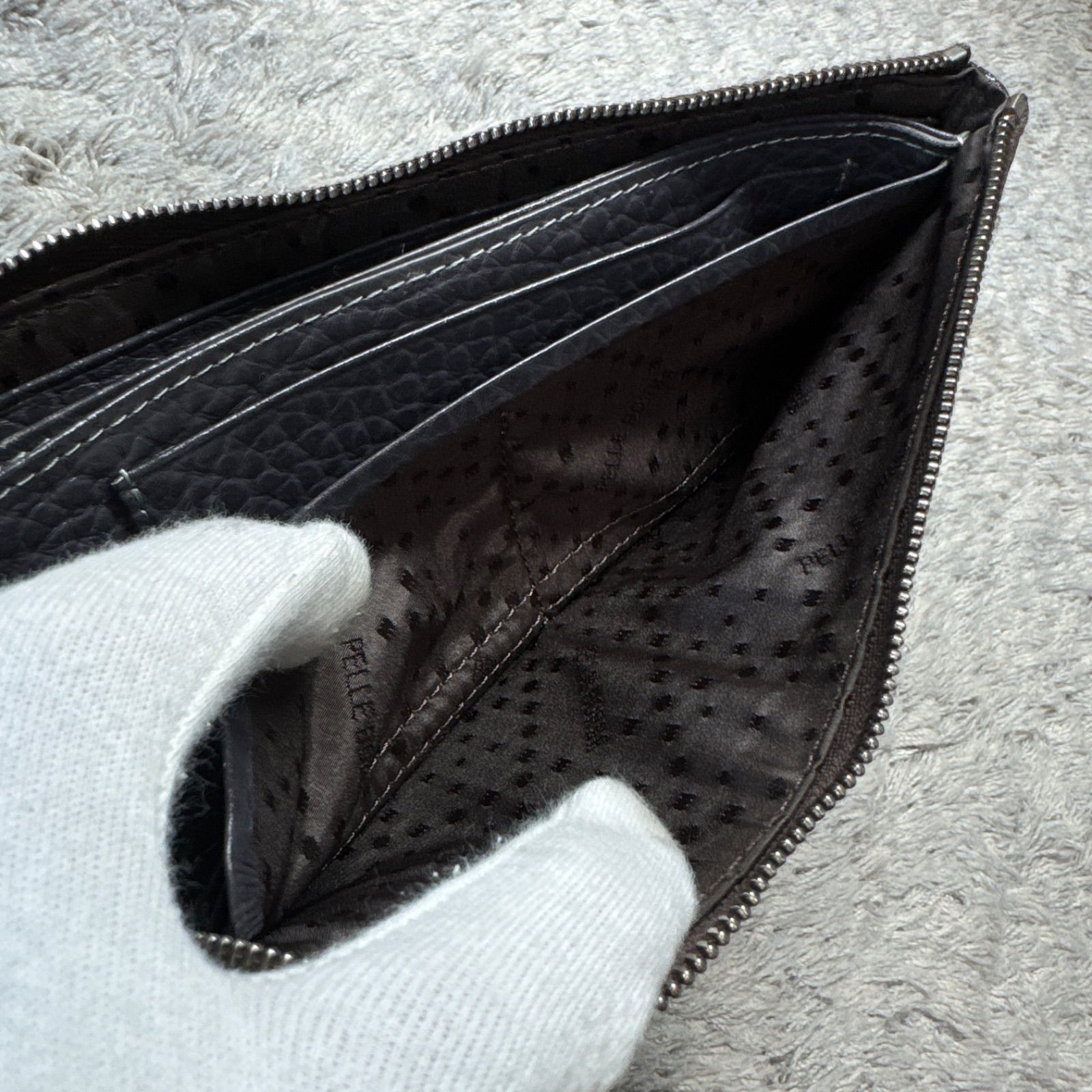 PELLE BORSA ペレボルサ 長財布 L字ファスナー レザー - メルカリ
