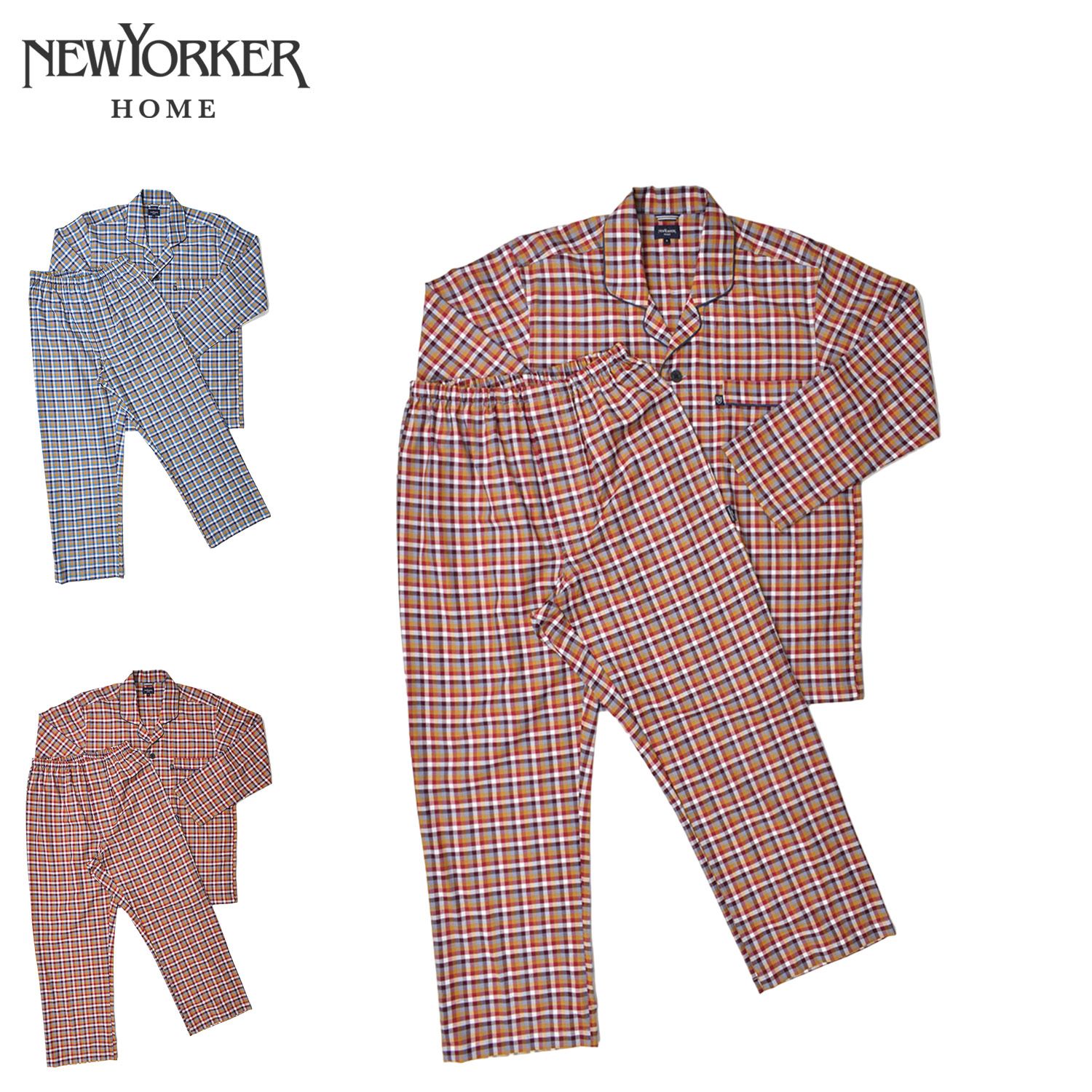 ニューヨーカーホーム NEWYORKER HOME ルームウェア 部屋着 パジャマ セットアップ ナイトウェア 長袖 メンズ テーラード 0686-80