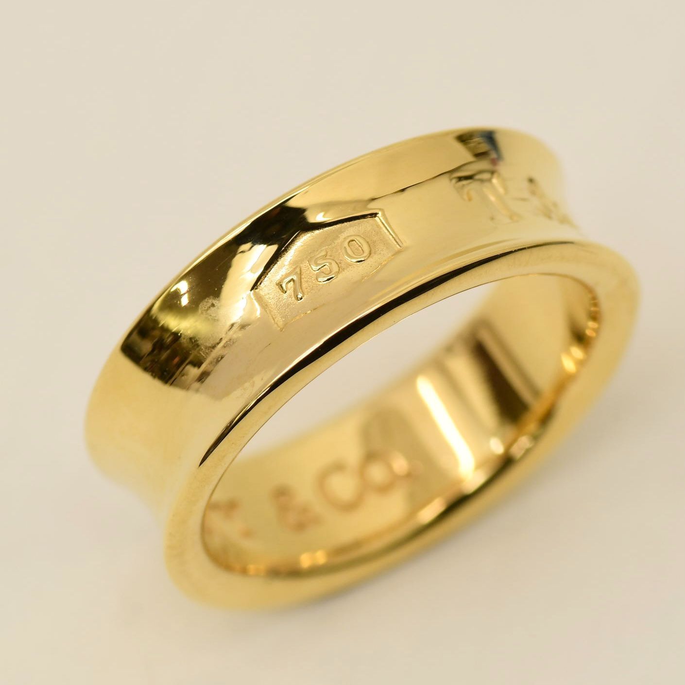 Tiffany & Co. ティファニー 750 ナローリング 9号 6.7g 1837 1997 K18 