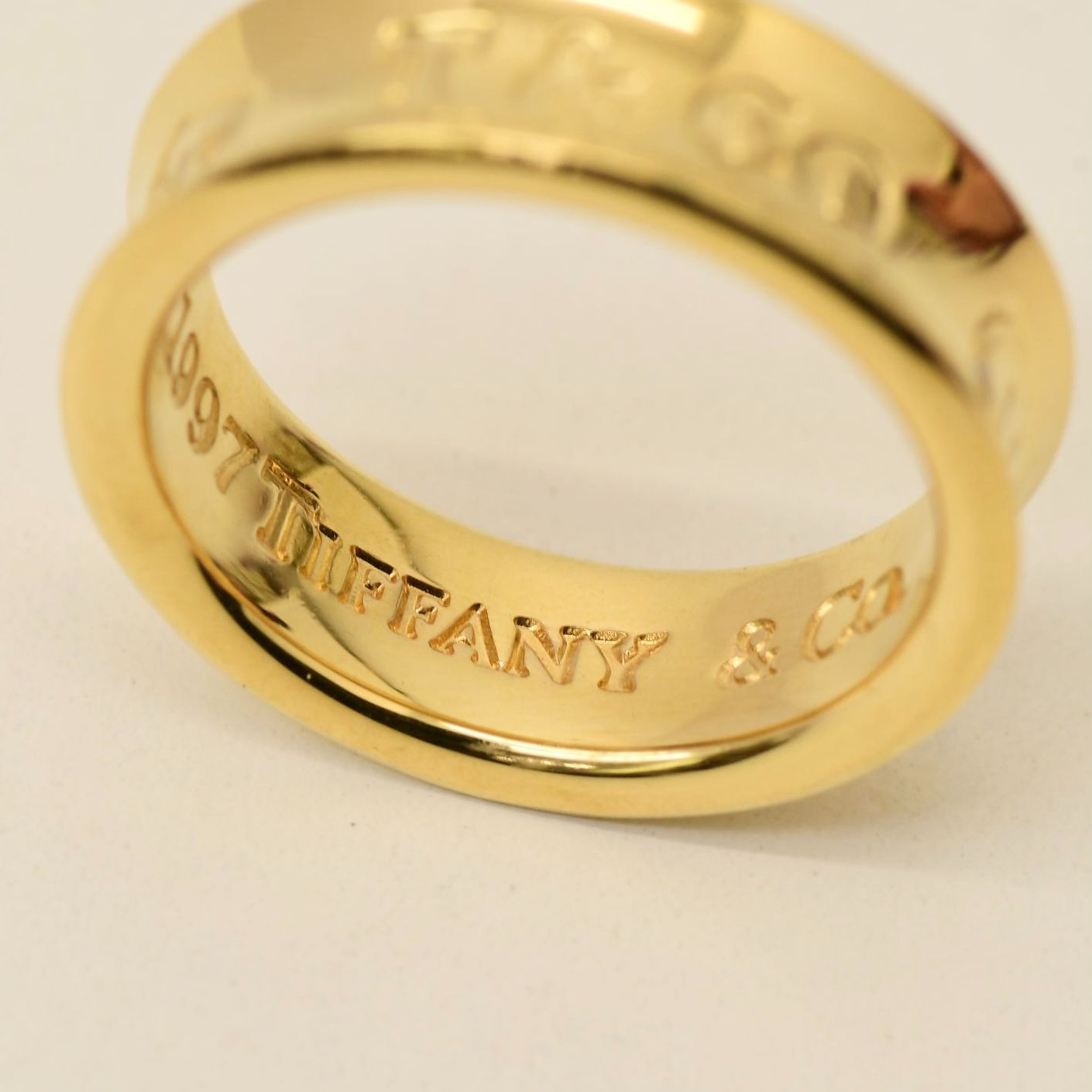 Tiffany & Co. ティファニー 750 ナローリング 9号 6.7g 1837 1997 K18