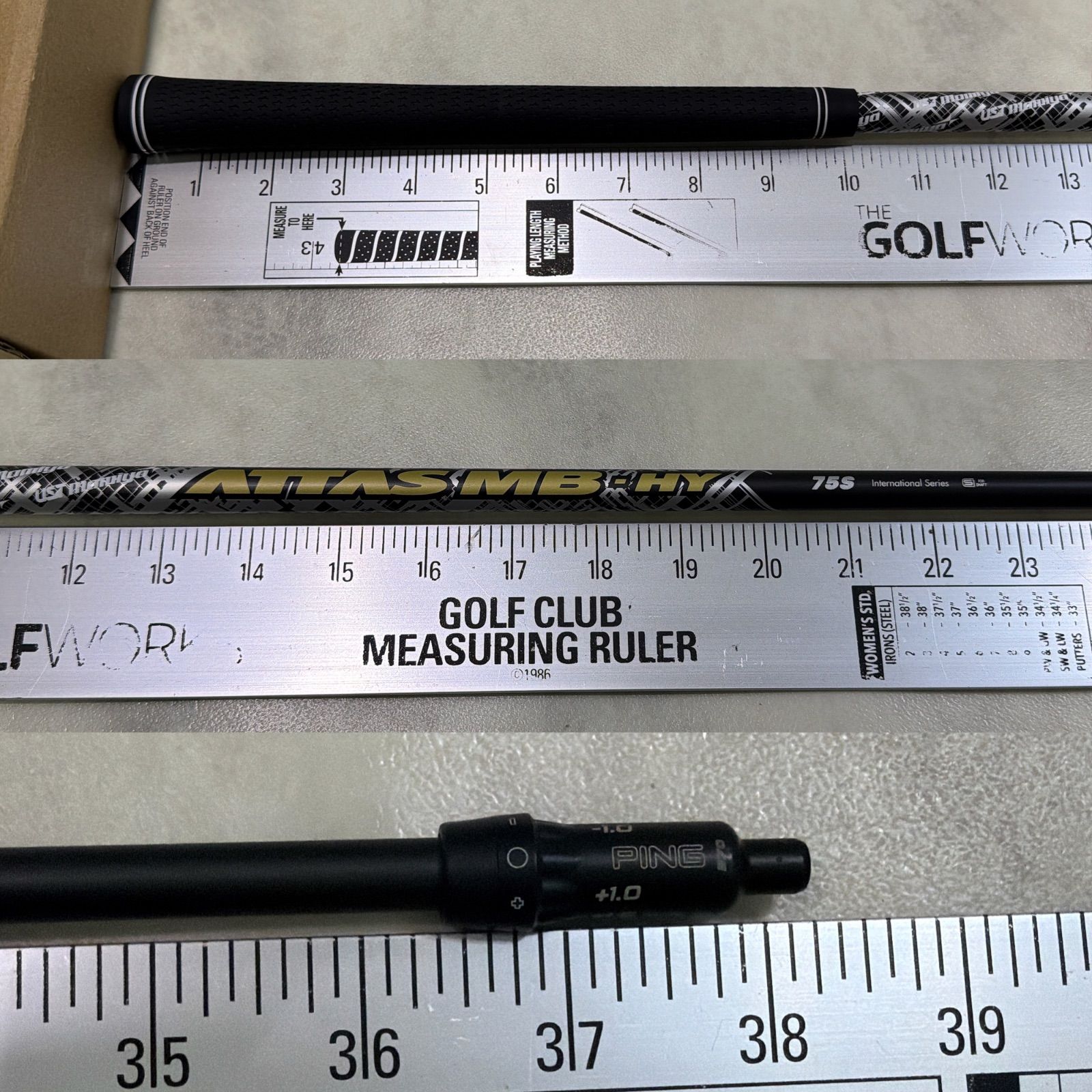 新品グリップ ATTAS MB-HY 75S PING 6UT用 カーボンシャフト
