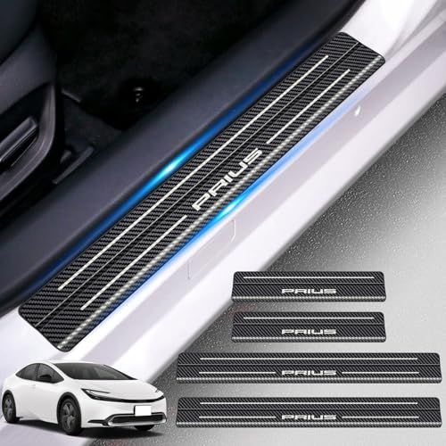 HUDIY(フーディ) プリウス 60系専用 スカッフプレート ステンレス製 サイドステップガード PRIUS60系(2023年1月?現行) ドアスカッフプレート ラゲッジステップカバー 両面テープ付き 滑り止め 汚れ防止 日本語取扱説明書付 1726c834