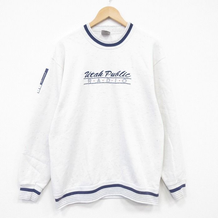 L/古着 オニータ ONEITA 長袖 スウェット メンズ 90年代 90s ユタ クルーネック USA製 薄グレー 霜降り 26apr22