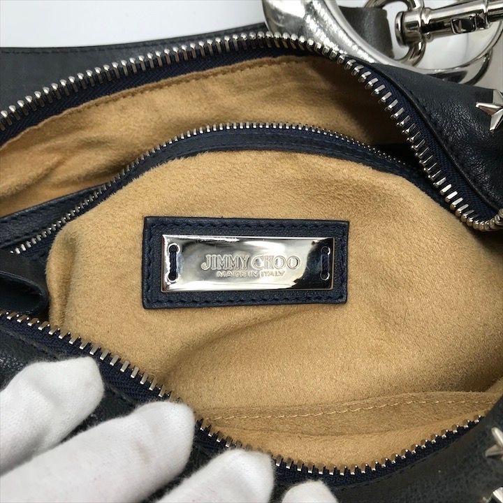 良品 JIMMY CHOO ジミーチュウ スタースタッズ レザー ワンショルダー
