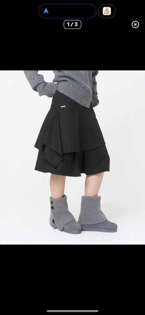 ミセキ ソウル Sei layered midi Skirt black スカート ミディ丈
