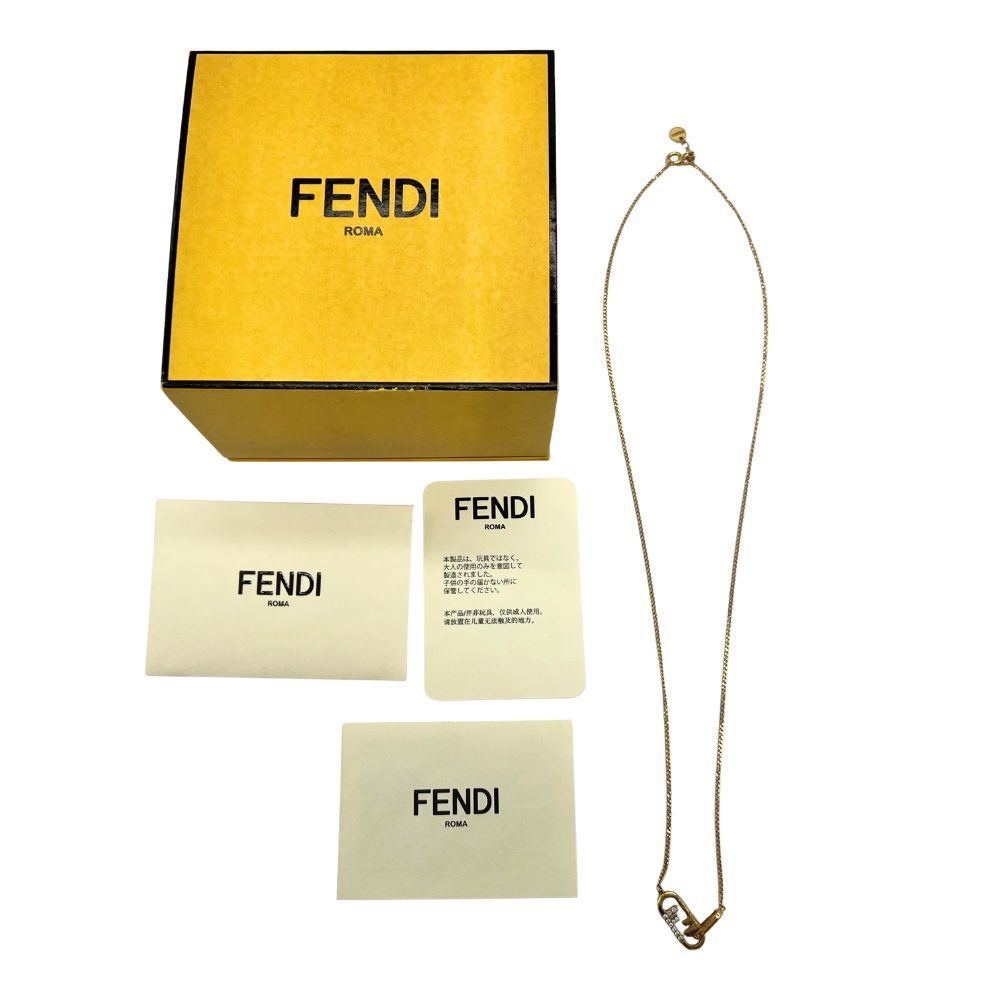 玉津店 中古】FENDI フェンディ ロゴ ネックレス ゴールドカラー