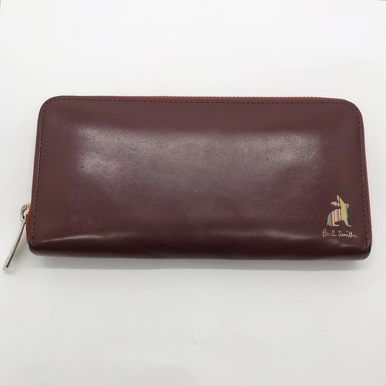 ◎S021 PaulSmith ポール・スミス ラウンドジップ長財布 牛革 小銭入れ付き (ma)