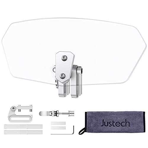 Justech バイクスクリーン パーツ 風防 風除け ABS素材 オートバイ調整式フロントウィンドスクリーン ウインドシールド スポイラーエアデフレクター ブイストローム250 クリーニングタオル＆調整ブラケット付き(透明)(沖縄・離島の方 d7a68826