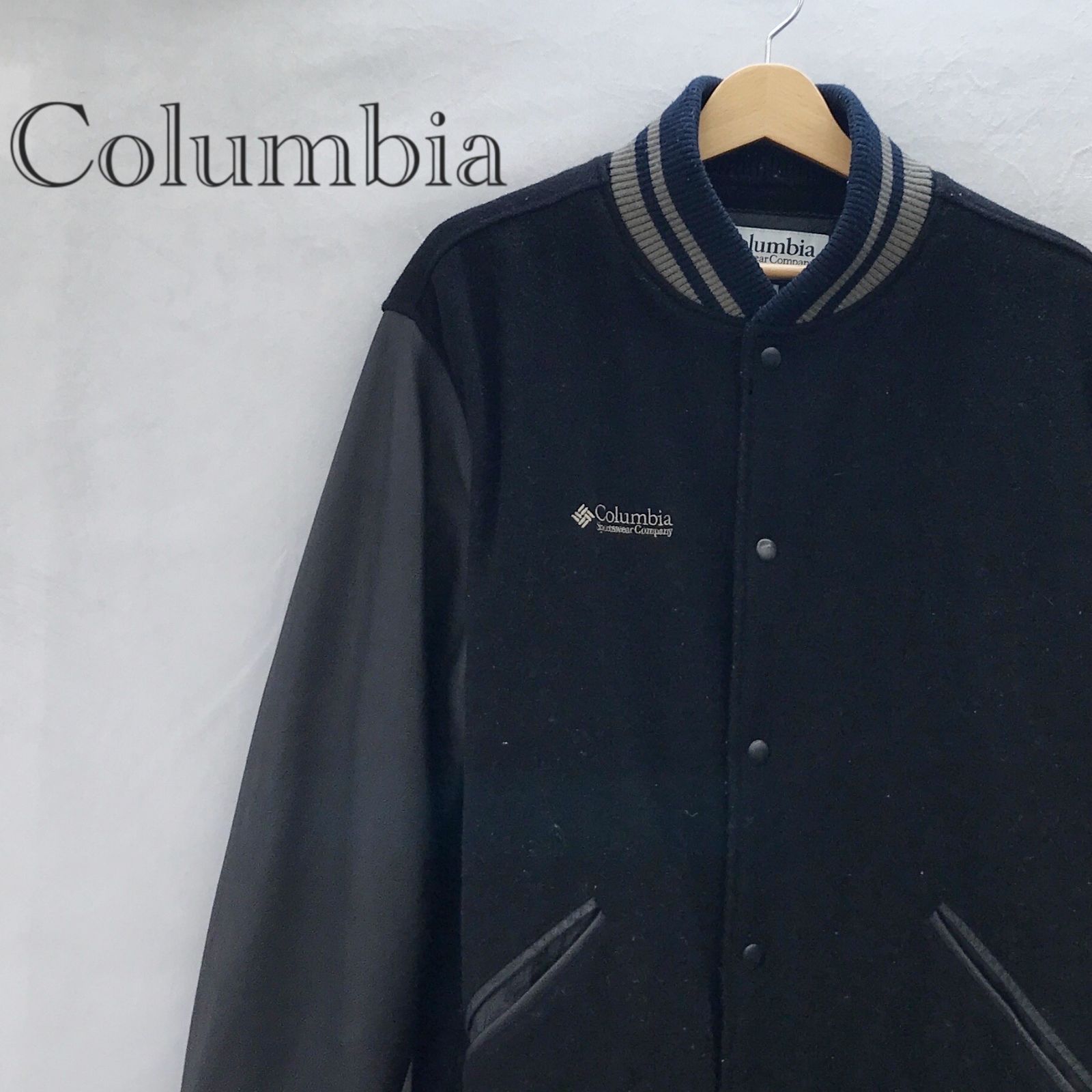 Columbia コロンビア スタジアムジャンパー 208 PM5306 ウール レザー メンズ アウター L ブラック/黒 メンズ ファッション _233023
