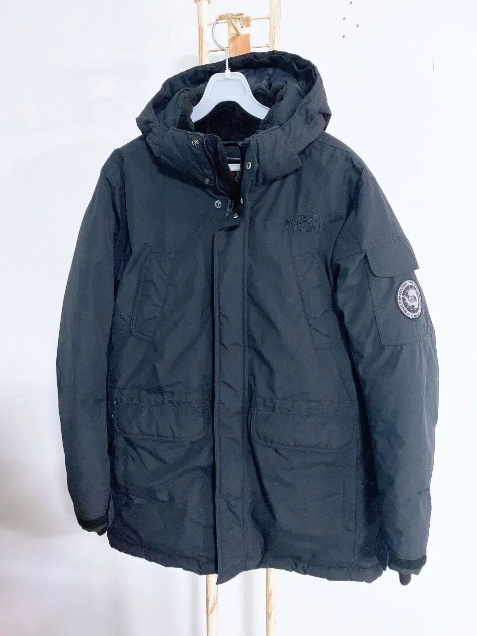 モンヴィンテージ(95) THE NORTH FACE ザノースフェイス メンズ マクマード グースファー ブラック フード ハーフダウン