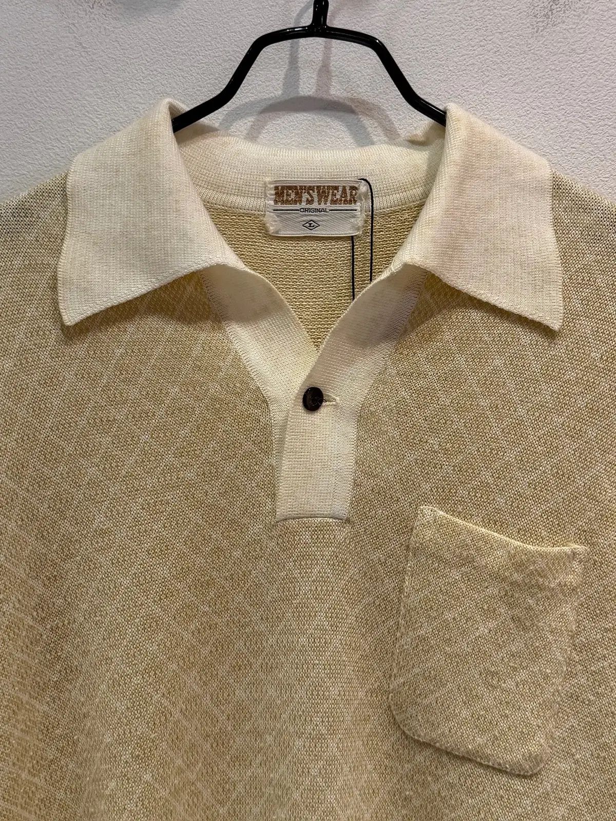 80s ニット オープンカラー POLO シャツ