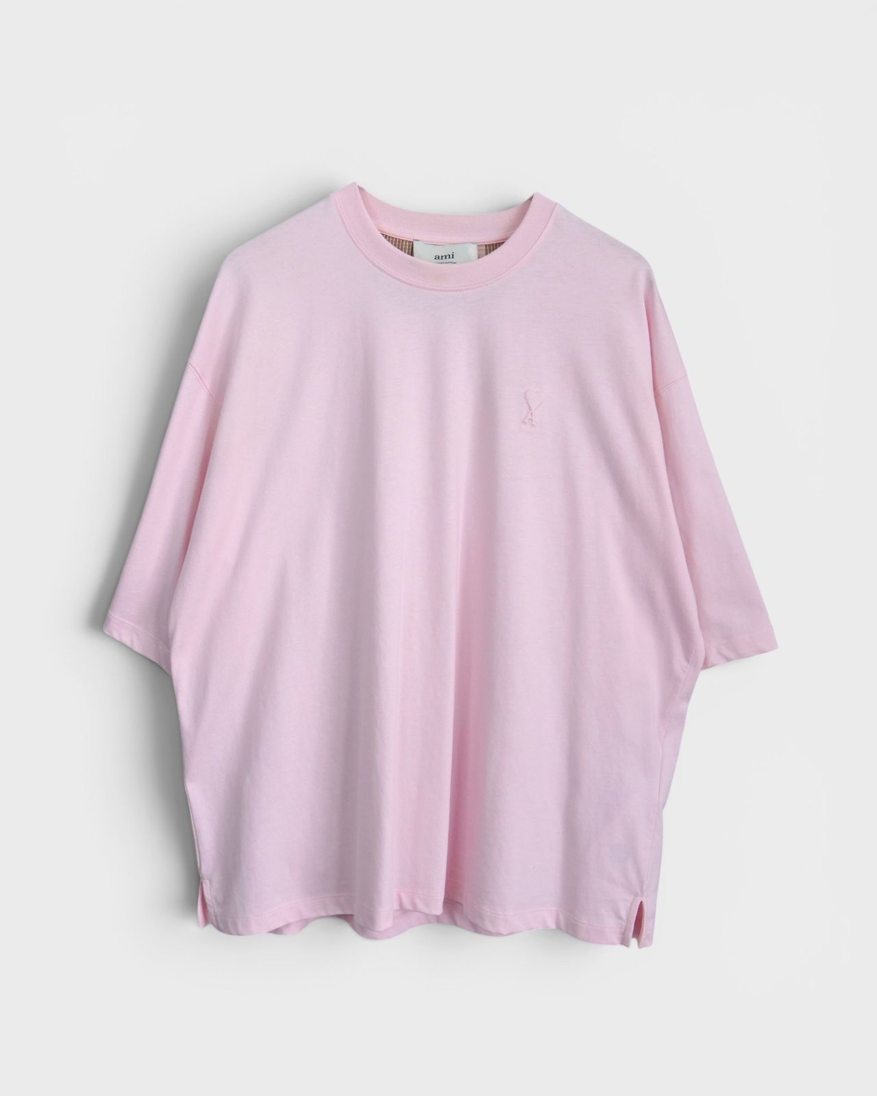 アミパリ アミ パリス ハートロゴ Tシャツ パステルピンク