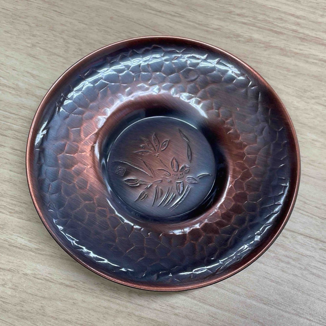 未使用】純銅製 五君子 茶托5枚・茶箕セット 木箱入り 煎茶道具 - メルカリ