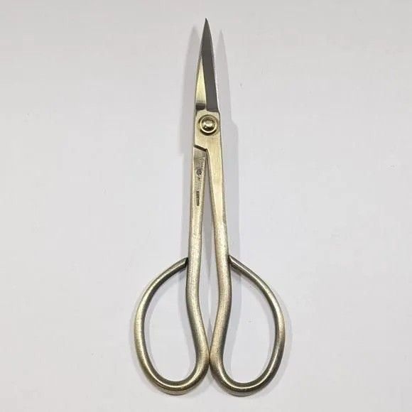 盆栽用　ブロンズメッキ鎬付き小枝切鋏 　全長180mm　No.35J　植木　庭木　兼進作