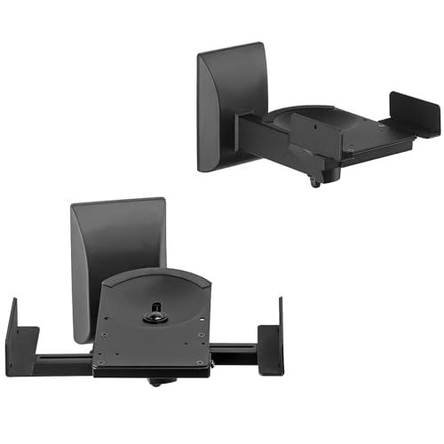 suptek 大型スピーカースタンド 壁がけスピーカー台 スピーカーマウント 7.5°上向き傾け 45°左右調節 耐荷重各25kg 幅調節可能139?280mm 石膏ボードには非対応 1ペア [2台1組] SPM201
