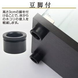 1999 両扉 強化 ガラス ケース 3段 ホワイト 鍵付き 豆脚付き 転倒防止