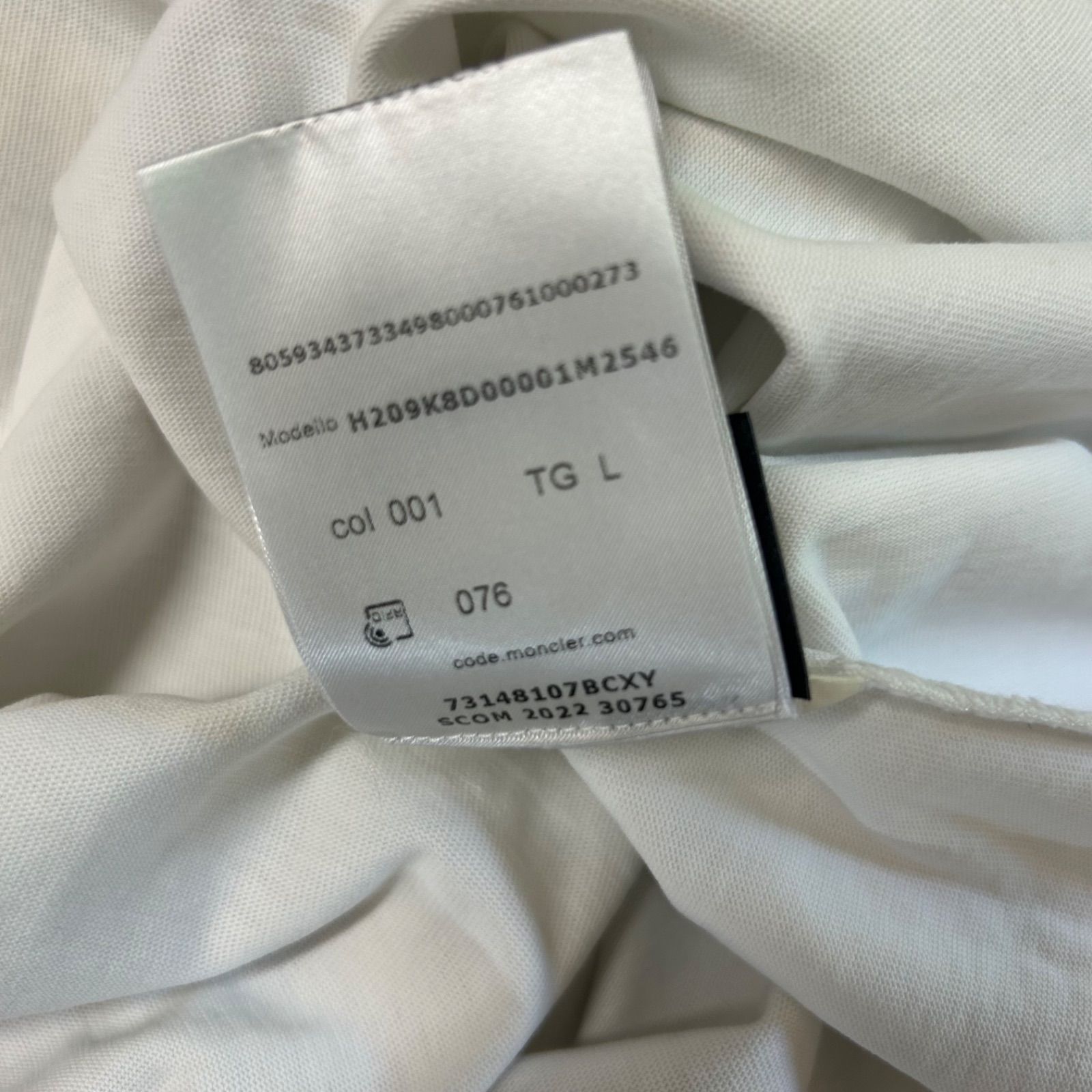 MONCLER モンクレール HYKEコラボ長袖Tシャツ ロンT ホワイト 白 L