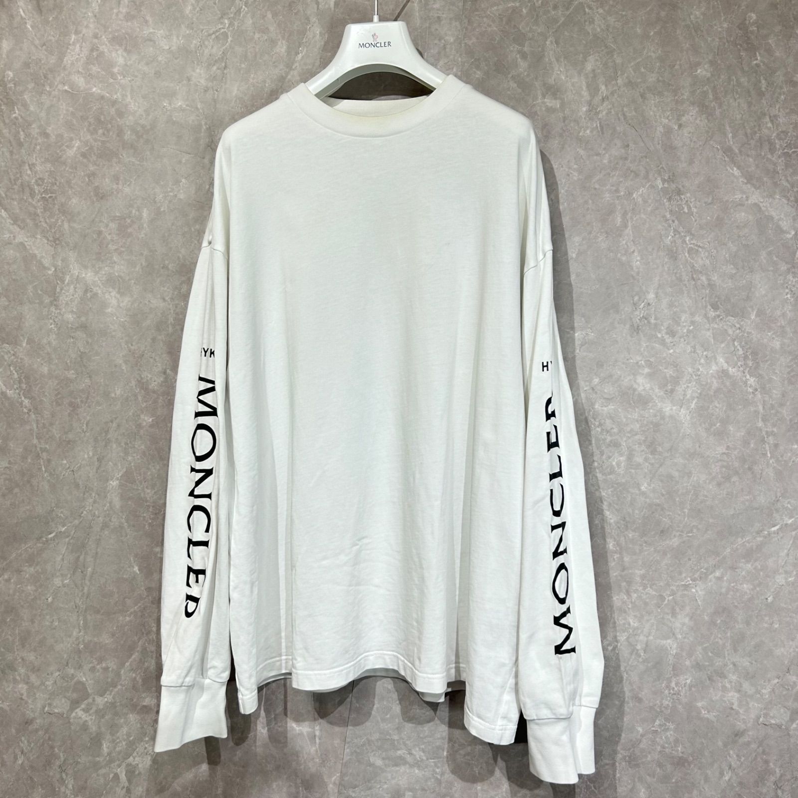 MONCLER HYKE ロングスリーブTシャツ ホワイト MONCLER モンクレール HYKEコラボ長袖Tシャツ ロンT ホワイト 白 L