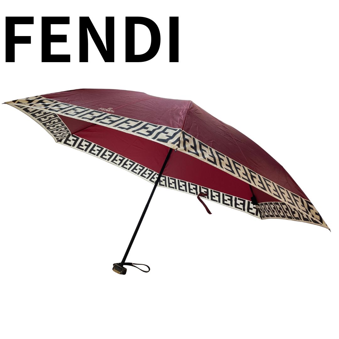 【yy0110】FENDI フェンディ ズッカ柄 折りたたみ傘 2本 FENDI フェンディ 折りたたみ傘 ズッカ柄 ボルドー 雨傘 日傘 - メルカリ