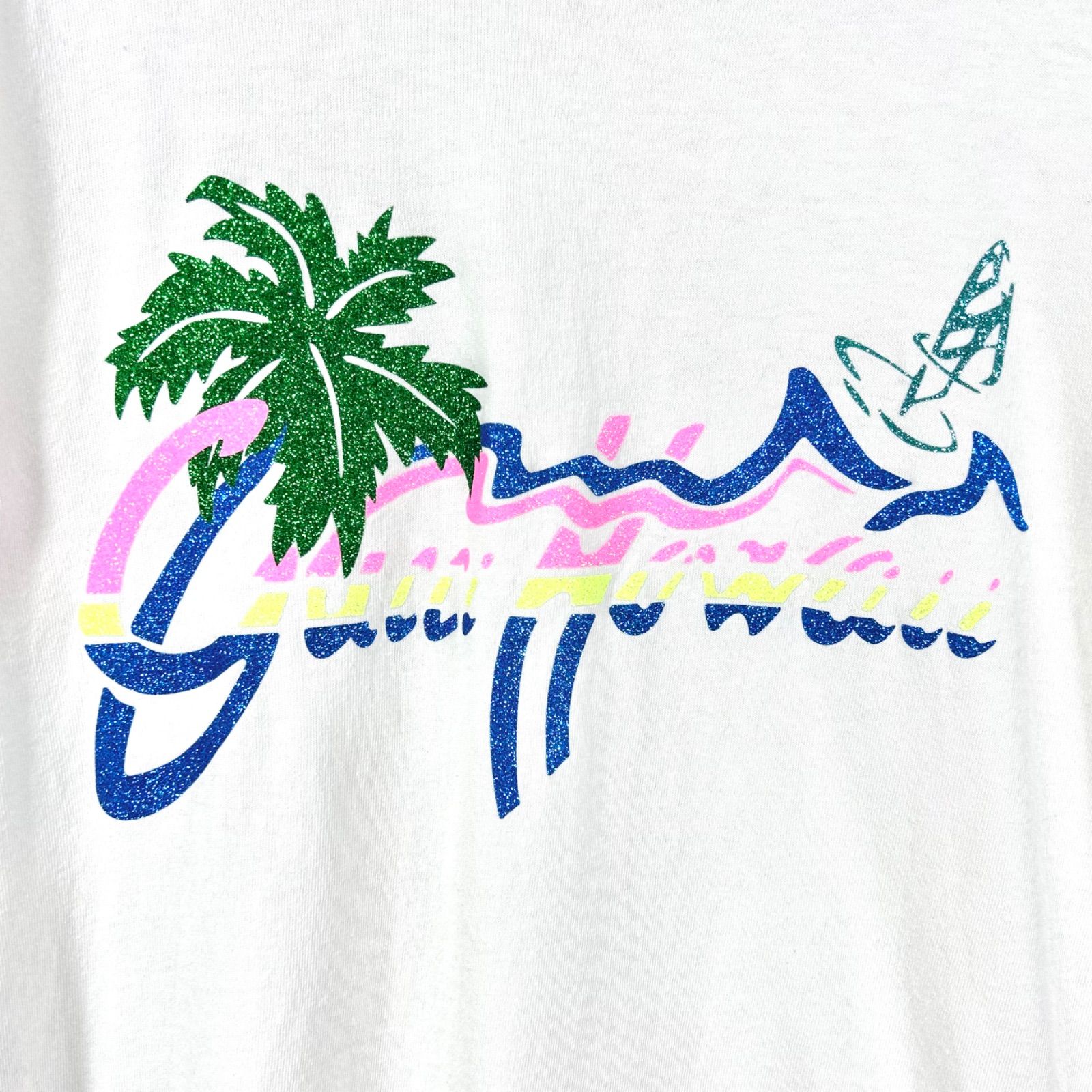 GUCCI グッチ Hawaii ハワイ ラメプリント Tシャツ ホワイト オーバー