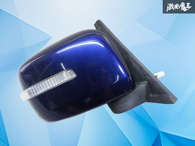 【使用OK！】パレット MK21S スズキ純正 ミラー サイドミラー ドアミラー 右 右側 運転席側 ウィンカー 7ピン ブルー系