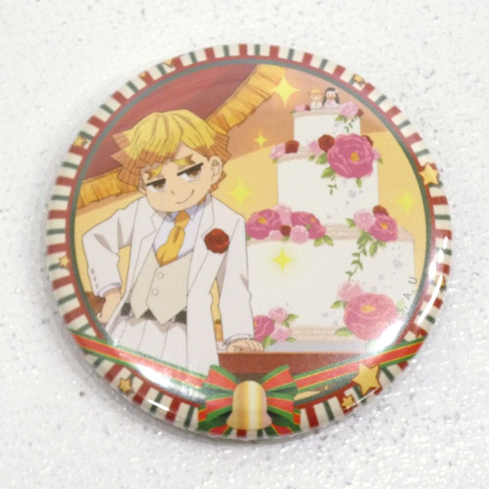小牧店】開封品 キメツ学園 クリスマス編 缶バッジ 我妻善逸 2個