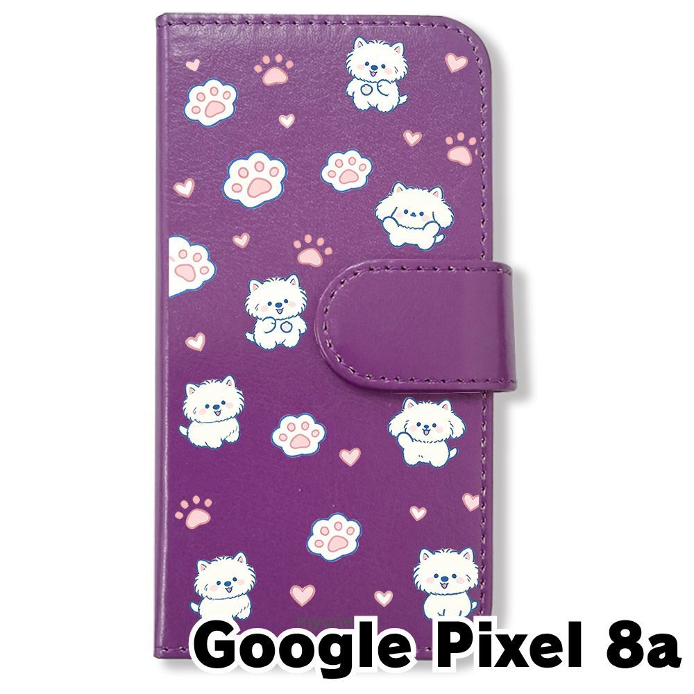 ★ものちゃん★GPSケース まあるいしまえながパープル / 合皮パープル 新品未使用】 Google Pixel 8a 手帳型スマホ ケース カバー (色