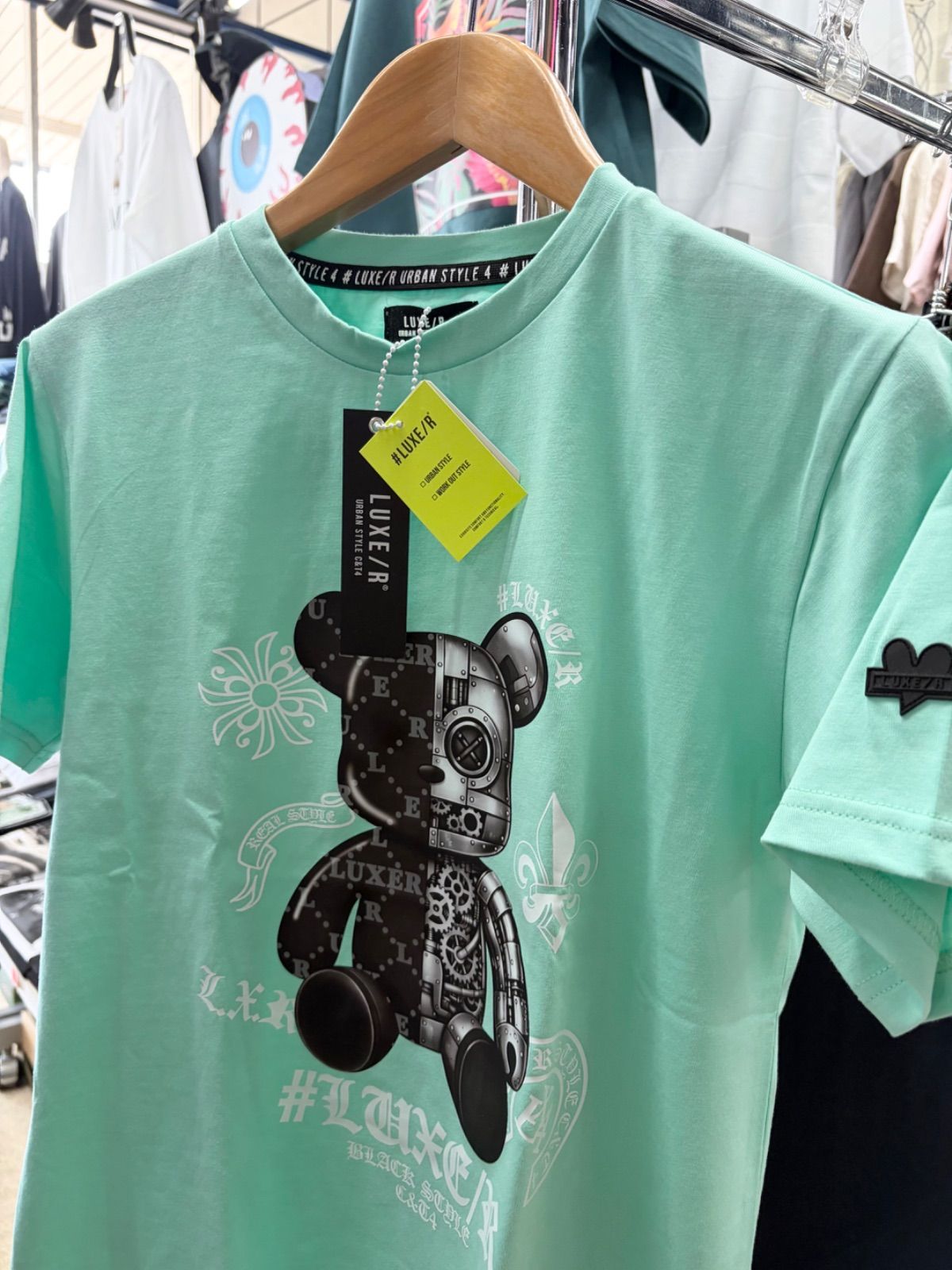 XLあり‼️LUXE /R ラグジュ⚫︎半袖 Tシャツ 転写プリント ベアー 