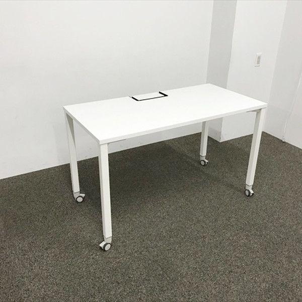 [オカムラ平机②]リサイクルショップヘルプ 平デスク 平机 アプションフリー2 引出しなし 片面タイプ キャスター付