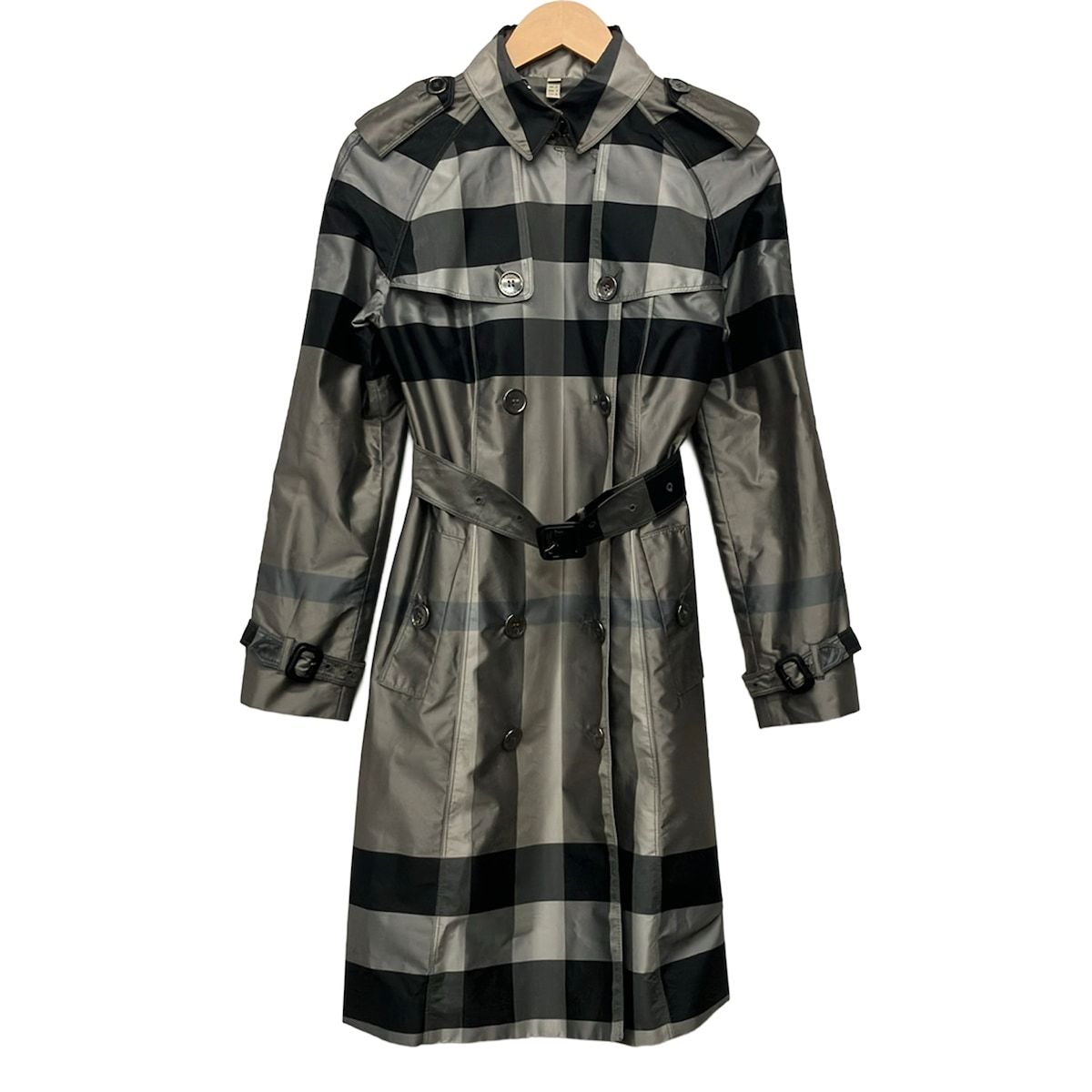Burberry LONDON(バーバリーロンドン) コート サイズITA 38 レディース美品 - ライトグレー×グレー×黒 長袖/チェック柄/秋