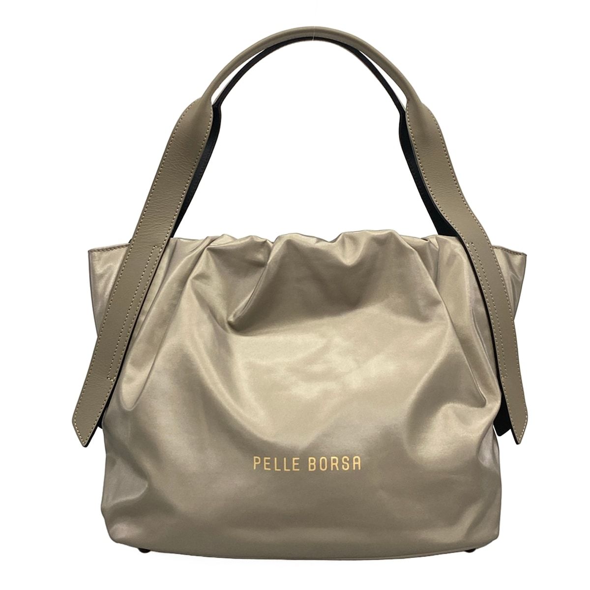 PELLE BORSA(ペレボルサ) トートバッグ - グレーベージュ レザー 