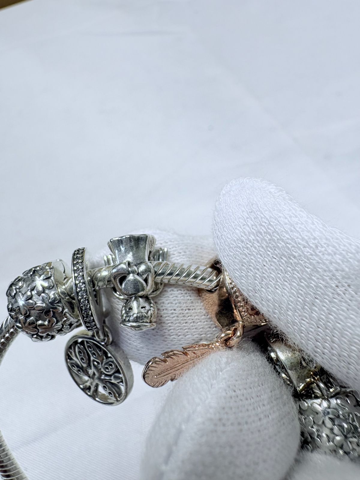 S【バングル】pandora パンドラ チャーム付き バングル ブレスレット