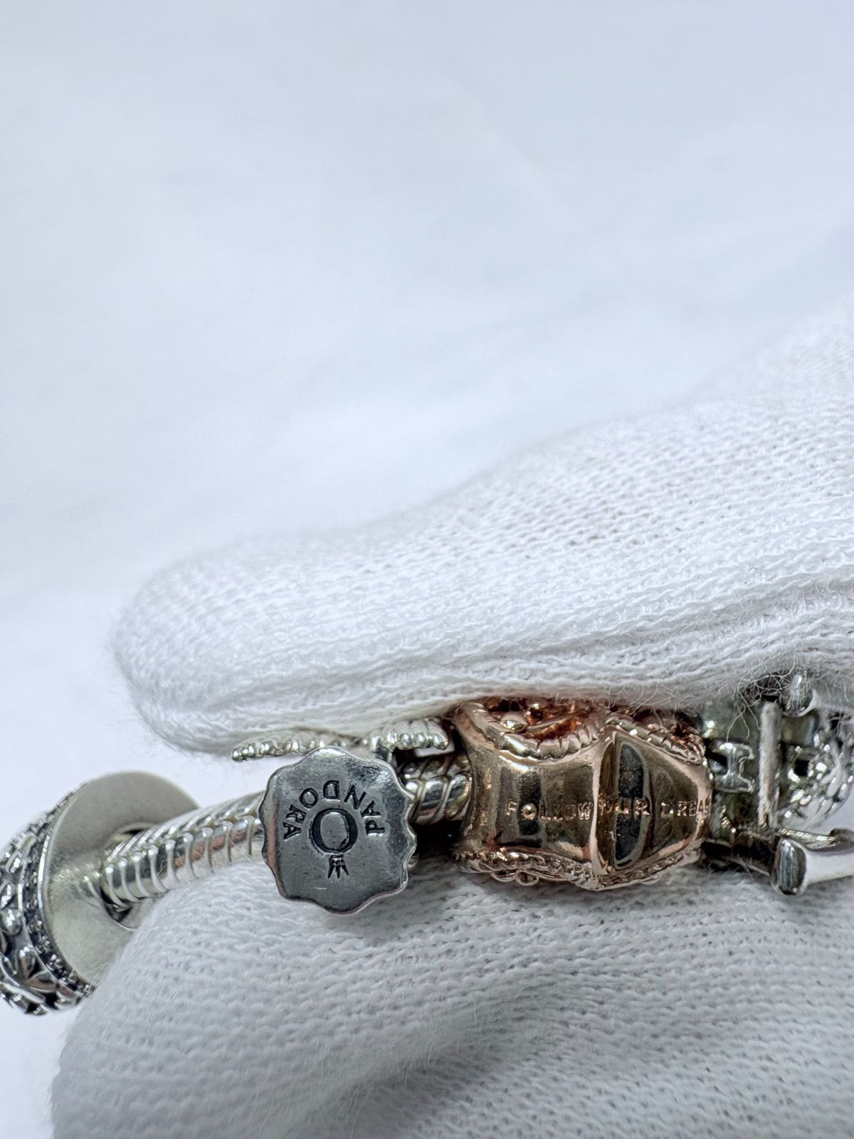 S【バングル】pandora パンドラ チャーム付き バングル ブレスレット