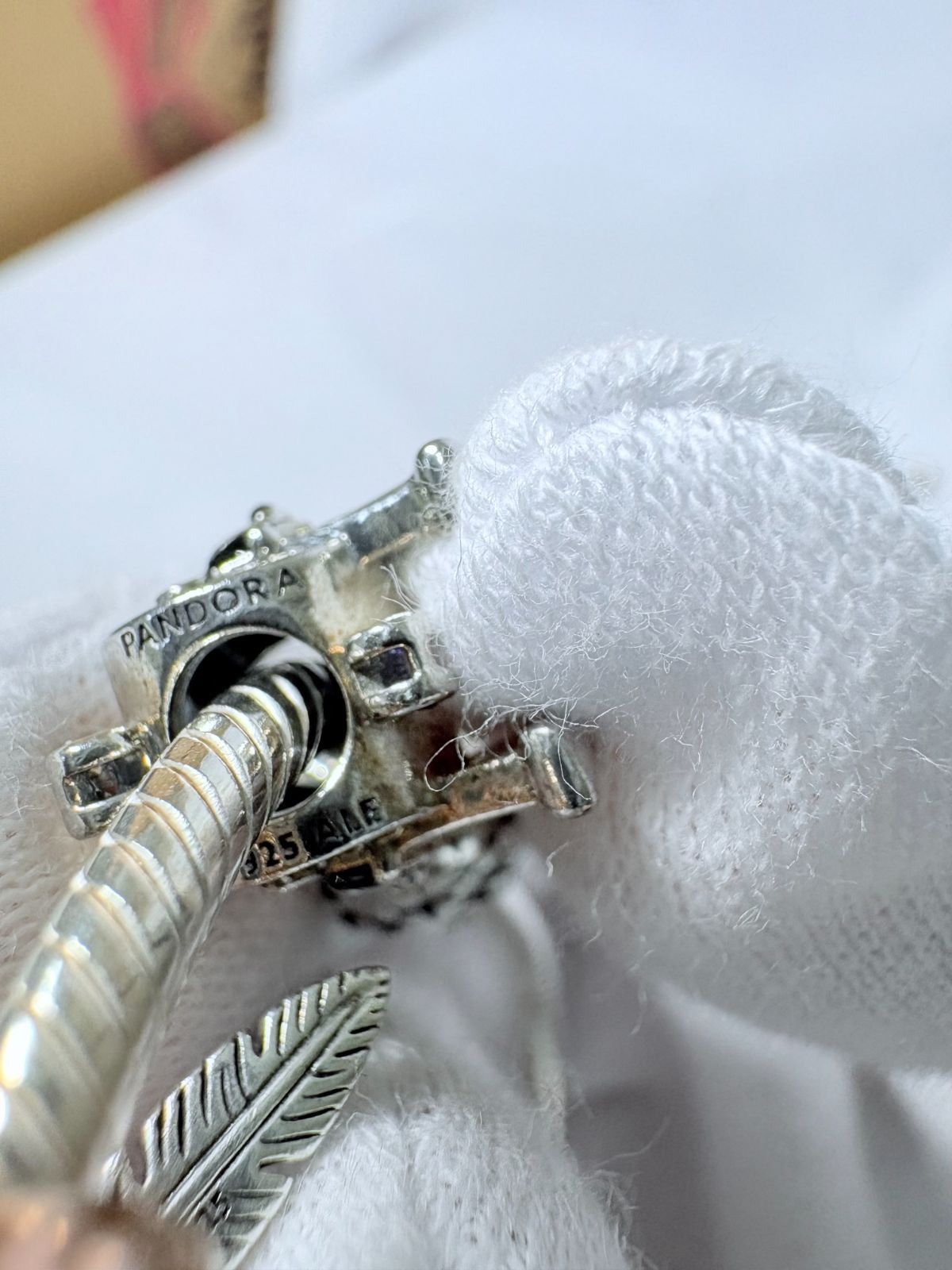 S【バングル】pandora パンドラ チャーム付き バングル ブレスレット