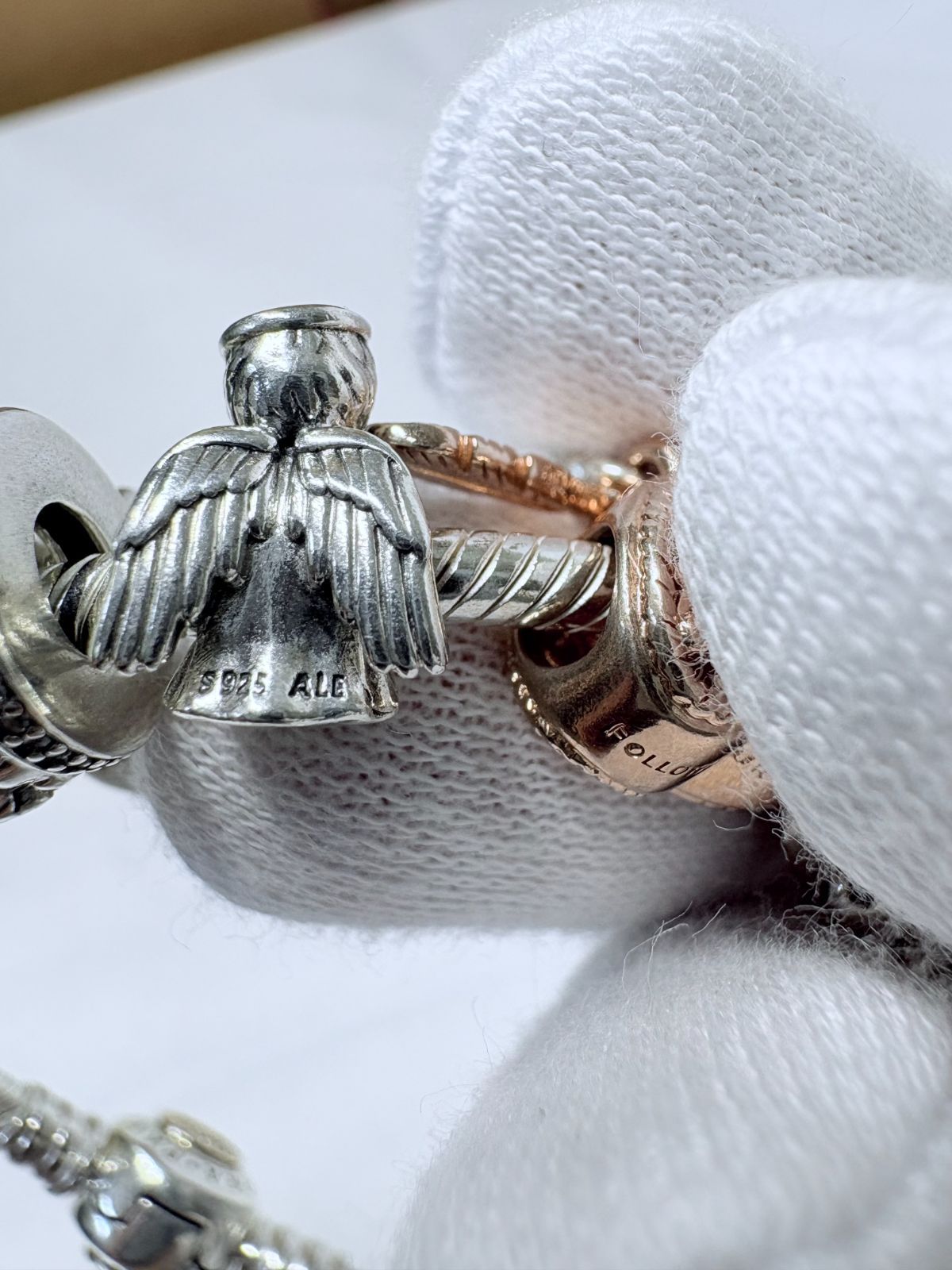 S【バングル】pandora パンドラ チャーム付き バングル ブレスレット