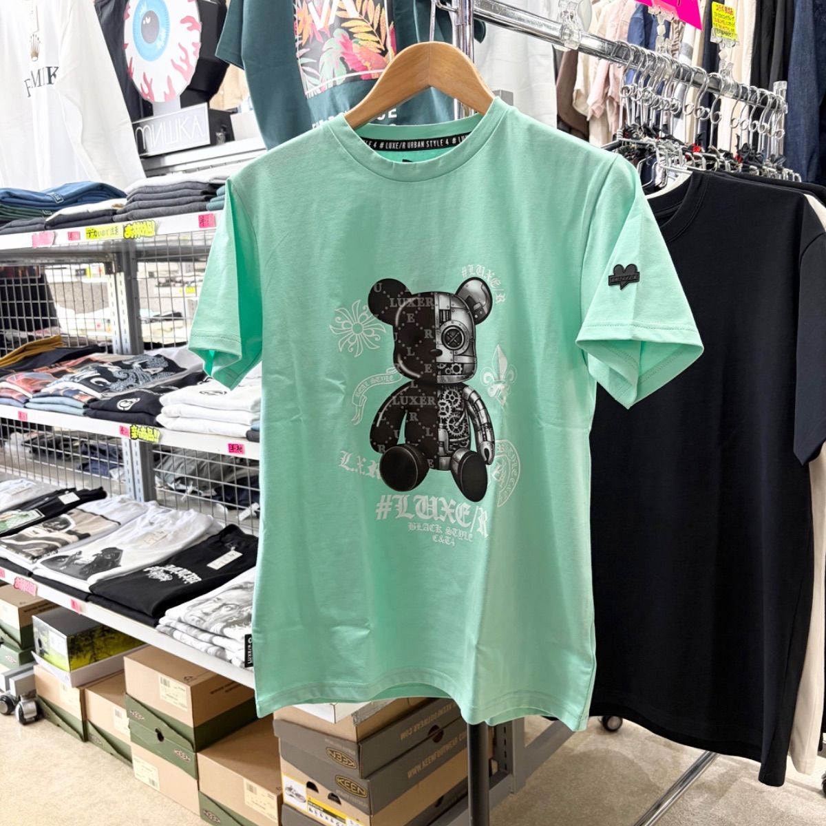 XLあり‼️LUXE /R ラグジュ⚫︎半袖 Tシャツ 転写プリント ベアー 