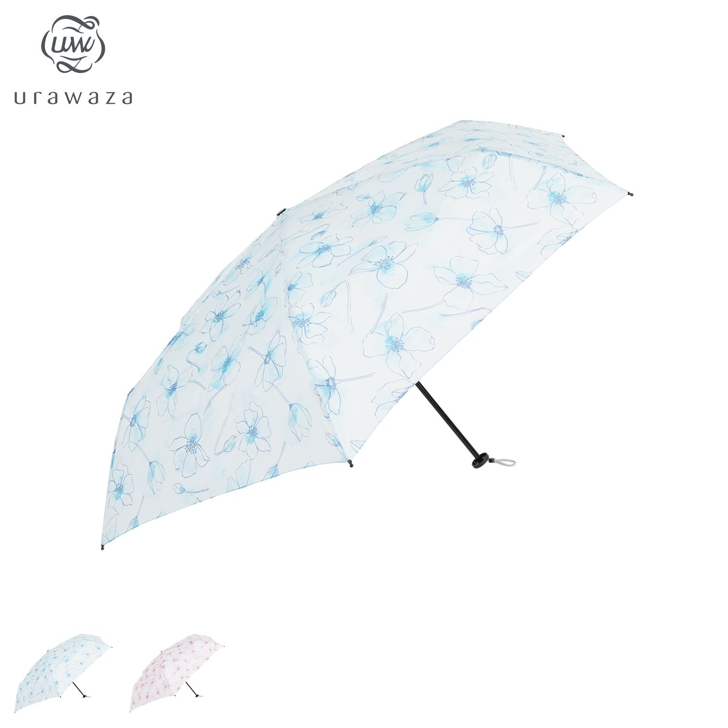 urawaza ウラワザ 傘 折り畳み 軽量 晴雨兼用 日傘 雨傘 メンズ レディース 55cm UVカット 紫外線対策 3秒でたためる slim 10311-02