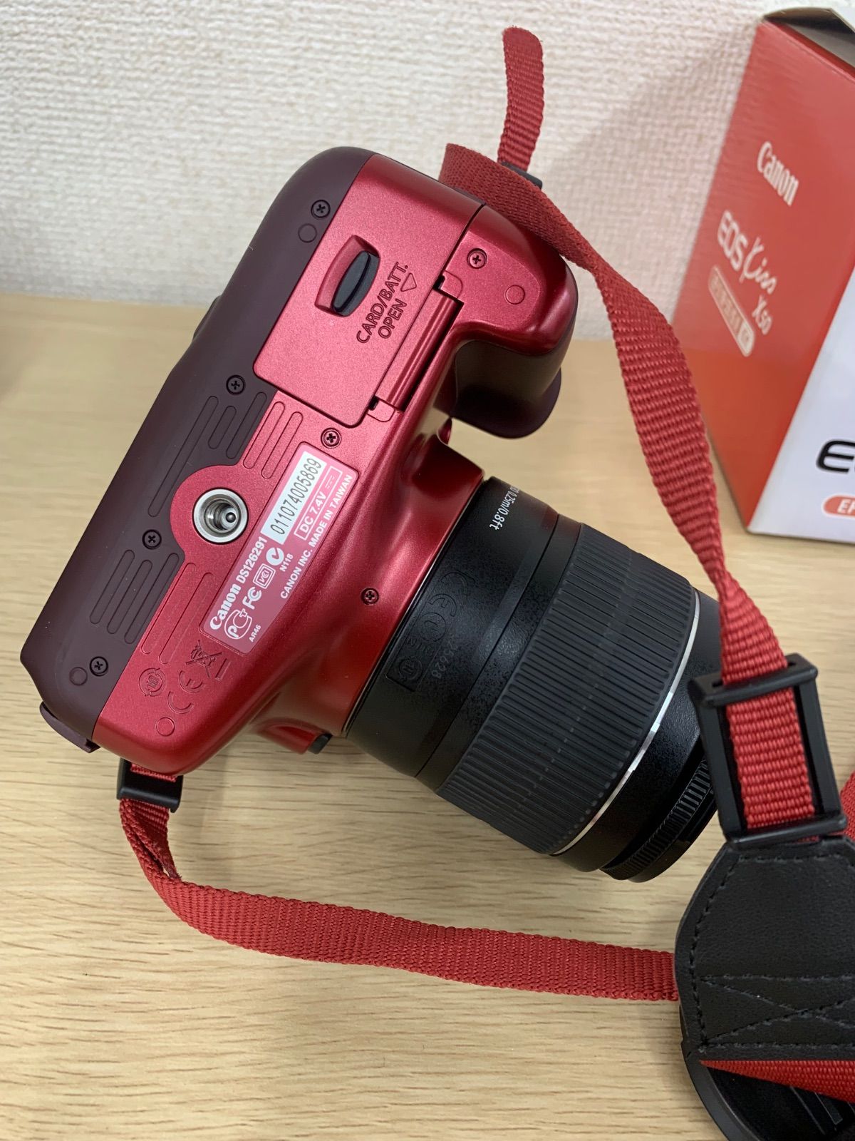 ジャンク品】Canon EOS Kiss X50 レッド レンズキット【カメラ1】【5