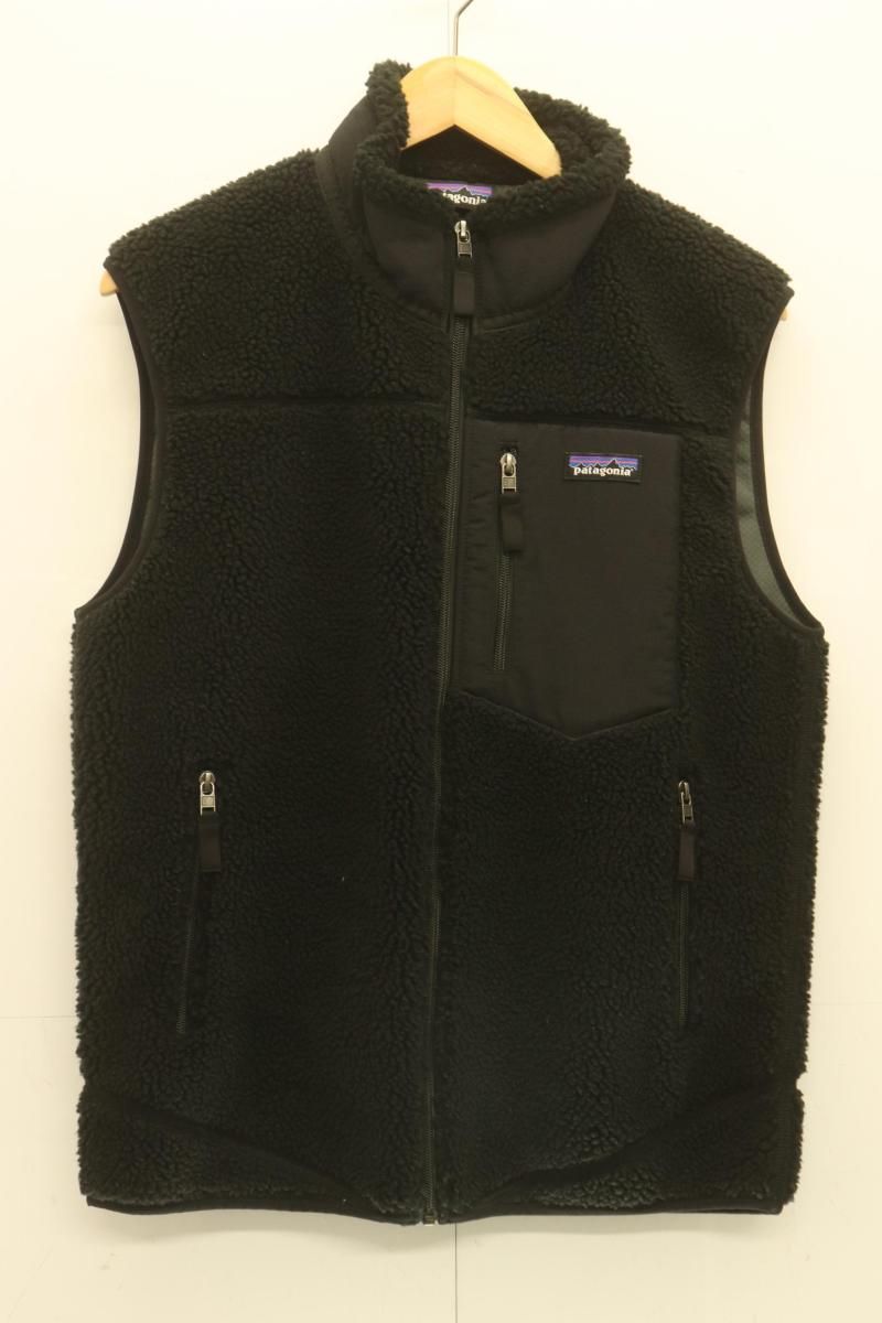 【中古】 patagonia メンズベスト ジレ M CLASSIC RETRO-X VEST patagonia M 黒 ブラック ロゴ