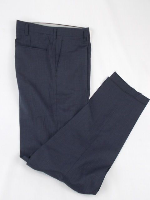 新品 定価2.2万 洗濯 ストレッチ 高級ブランド 英国ブランド 百貨店ブランド 特価セール パンツ ズボン トラウザーズ L XL 3L 4L ウエスト 94cm ポリエステル 毛 ネイビー メンズ 春 夏 秋 ノータック スリムストレート　609