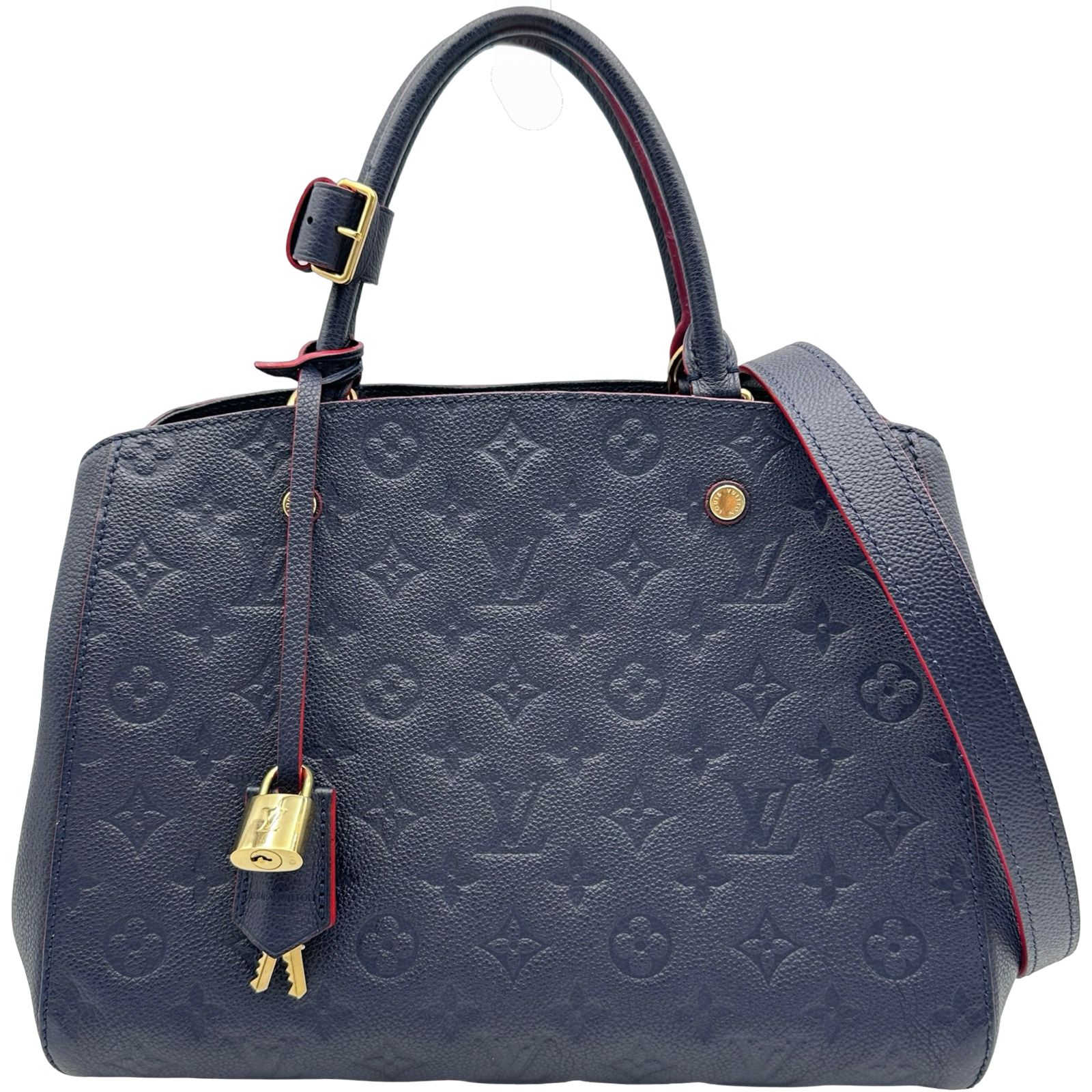 ルイ・ヴィトン LOUIS VUITTON モンテーニュMM M42746 マリーヌルージュ モノグラム・アンプラント レディース ハンドバッグ