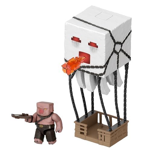 マテル マインクラフト(MINECRAFT) ザ・ムービー なんかでっかくてうるさい 火の玉攻撃ガストとクロスボウピグリン 子供向けフィギュア 6歳から ホワイト JFB69ma 733cf863