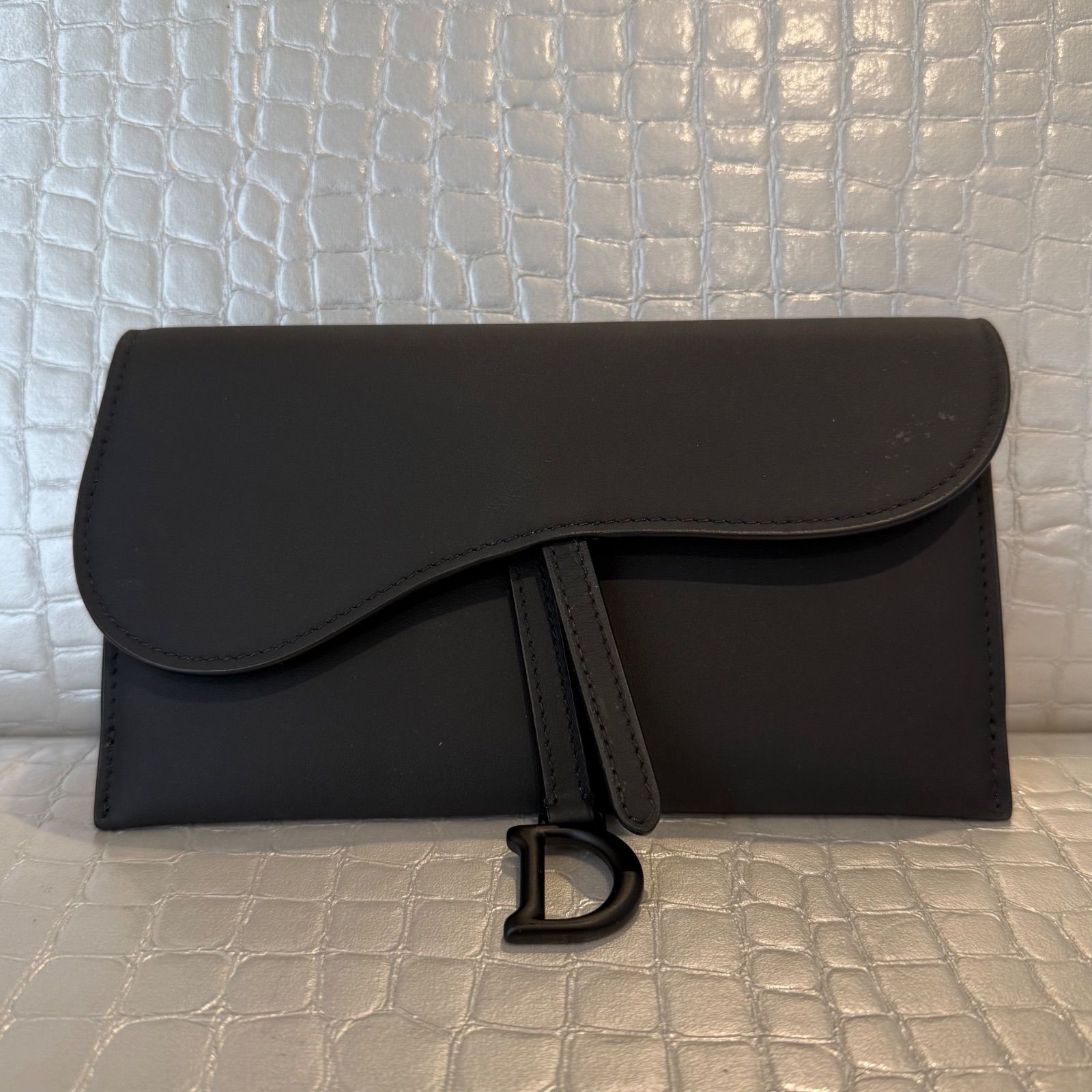 Dior クリスチャンディオール サドル チェーンウォレット ブラック マットブラック 46-MA-0292