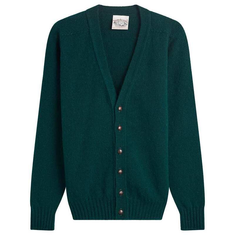 ジャミーソンズオブシェトランド メンズ アウター カーディガン Vネック Jamiesons of Shetland VNeck Cardigan Bottle 31,720円