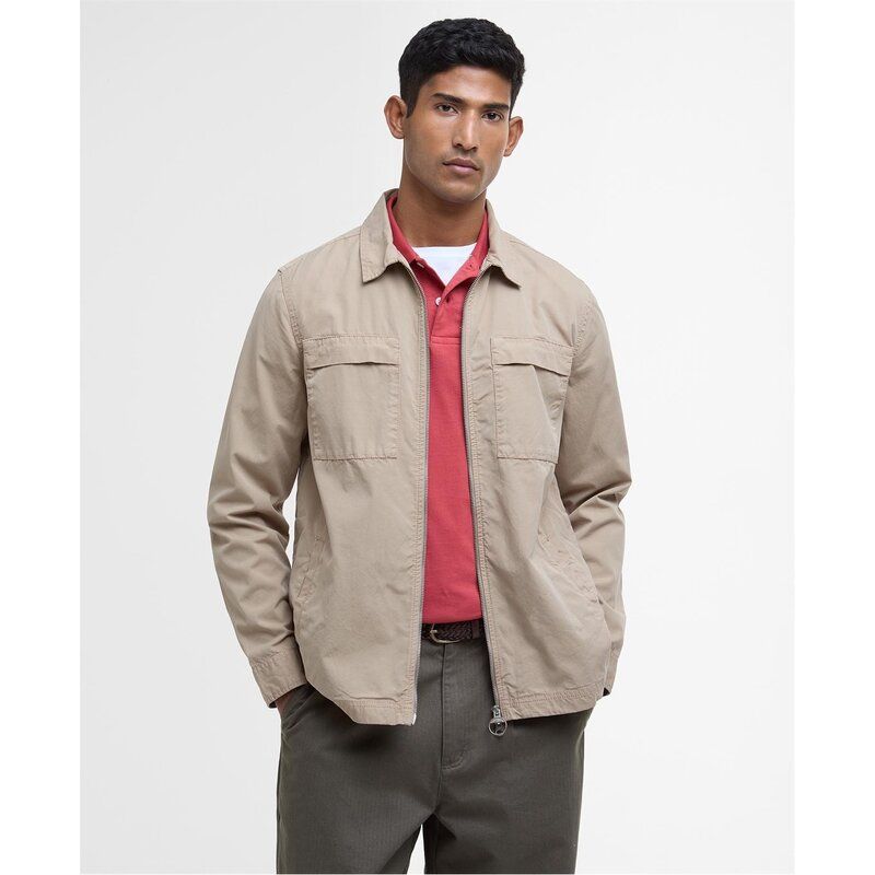 バブアー メンズ トップス シャツ Barbour Glendale Overshirt Stone ST17 ストーン