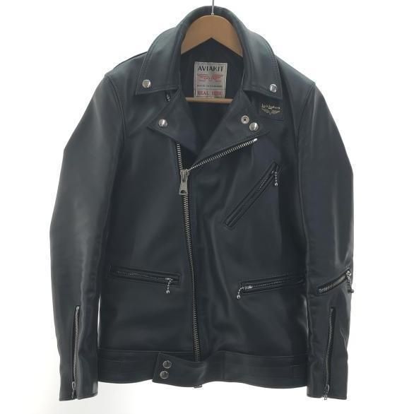 【中古】Lewis Leathers サイクロン ダブルライダース 32 ネイビー ルイスレザー[10]