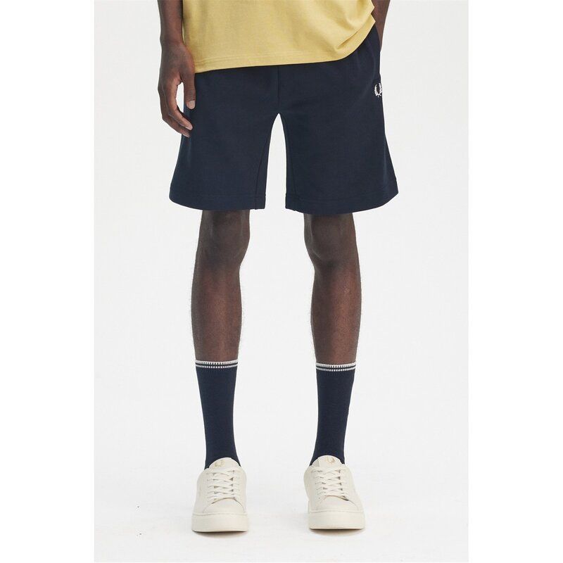 フレッドペリー メンズ ボトムス ハーフパンツ・ショーツ ショートパンツ フリース Fred Perry Fred Fleece Shorts Sn53 Navy 608 ネイビー